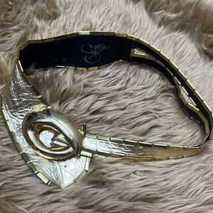 1980s Gold Leather Belt